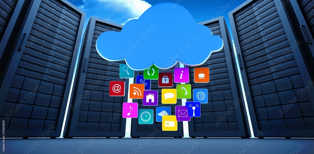 Poster Composite image of cloud with apps