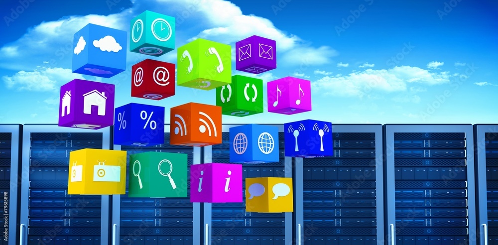 Poster Composite image of app cubes