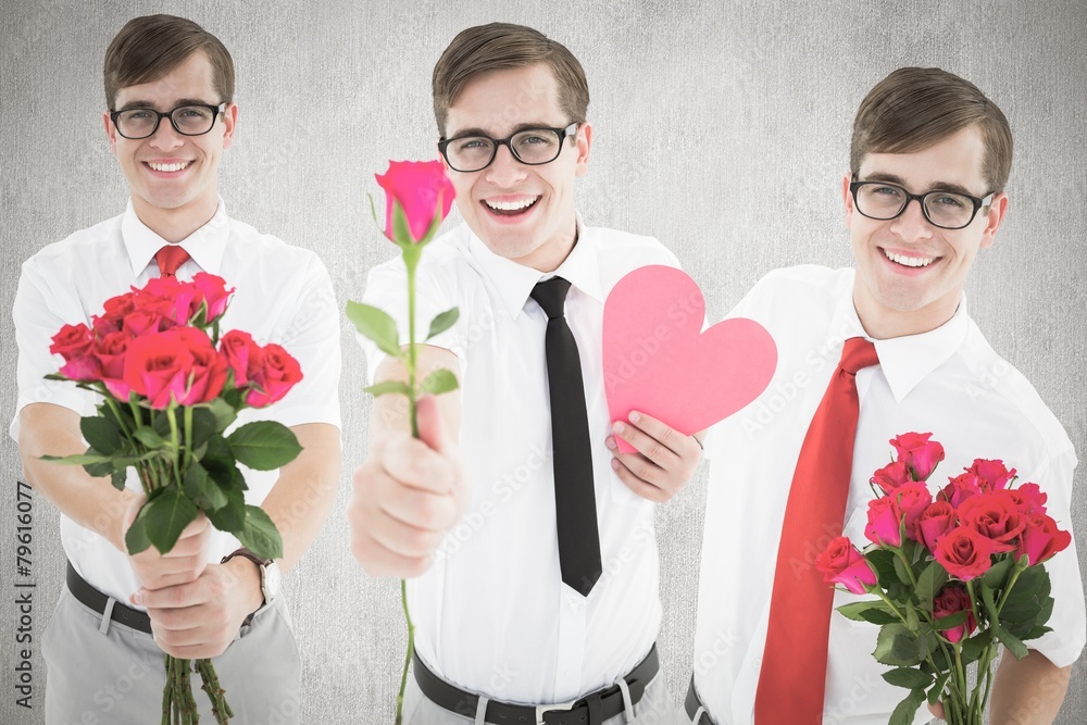 Aufkleber composite image of romantic nerd
