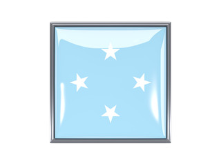Square icon with flag of micronesia