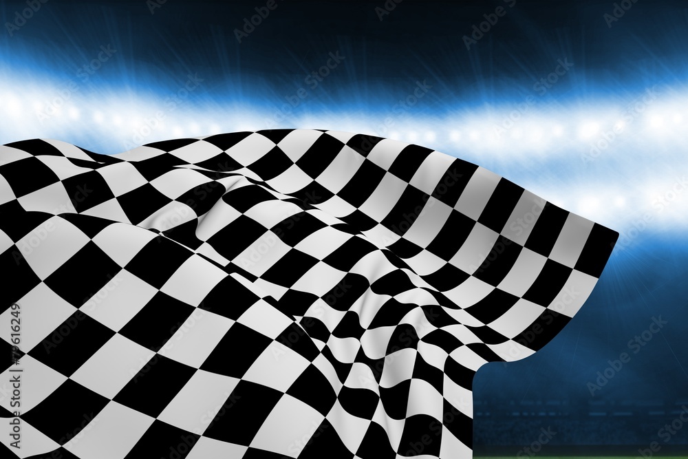Poster composite image of checkered flag