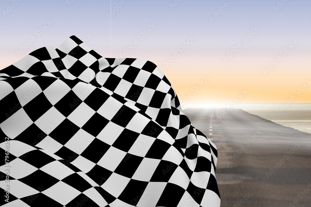 Poster Composite image of checkered flag