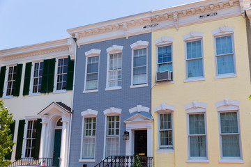 Fototapeta na wymiar Georgetown historical district facades Washington