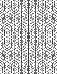 Obraz premium Monochrome illusive abstract geometric seamless pattern with cub