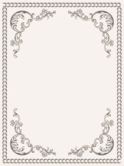 Frame vintage with decorative floral