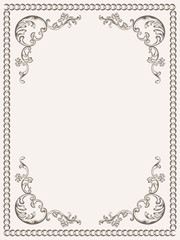 Frame vintage with decorative floral - 79617836