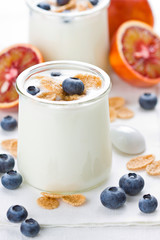 Yogurt and blueberries