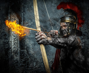 Roman soldier in action