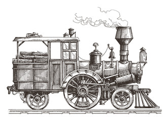 Fototapeta na wymiar steam locomotive vector logo design template. train or transport