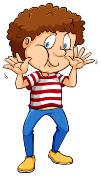 Boy wearing a stripes shirt