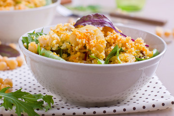 Bowl with couscous salad