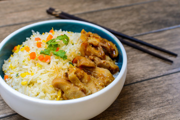 Fried rice with teriyaki chicken