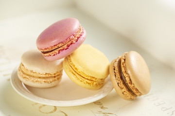 macaroons on a small white plate
