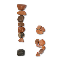 path alphabet of stones isolated on white