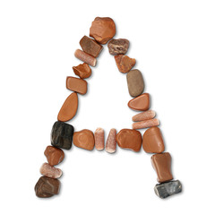 path alphabet of stones isolated on white