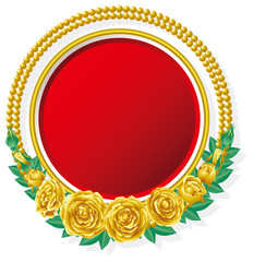 金の薔薇とフレーム