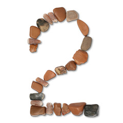 path alphabet of stones isolated on white