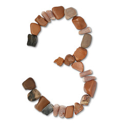 path alphabet of stones isolated on white