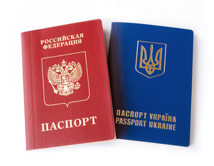 Ukrainian and Russian ID passports