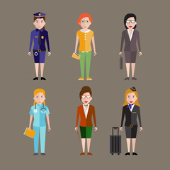 Different people professions characters  vector