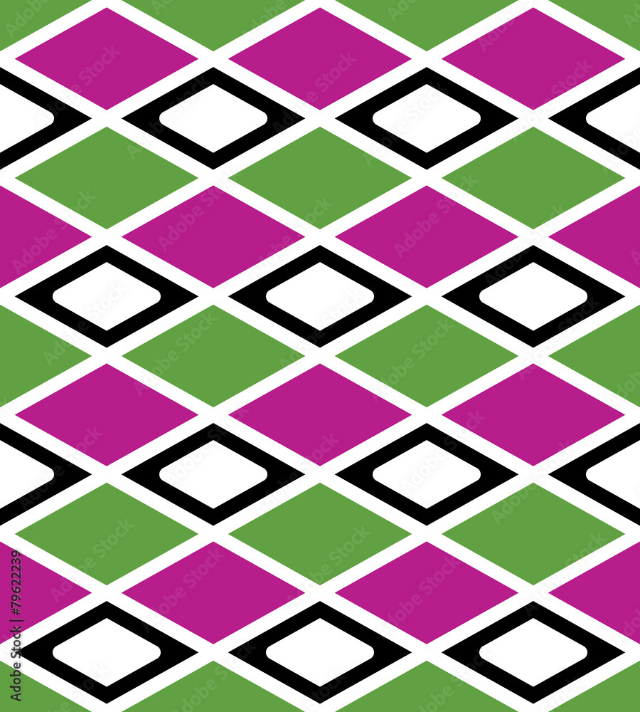 Poster rhythmic colorful textured endless pattern with rhombs, continuo
