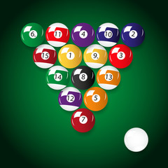 complete set of color billiards balls eps10