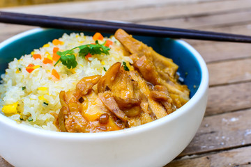 Fried rice with teriyaki chicken