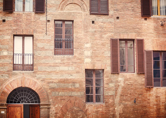 Siena building facade with different windows