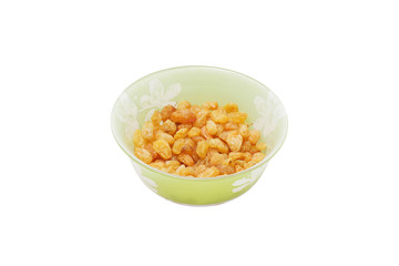 White raisins in a bowl.