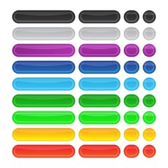 Colored glossy internet web buttons set