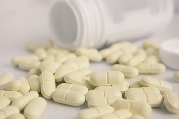 Pills spilled out of bottle