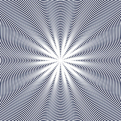 Optical illusion, moire background, abstract lined monochrome ti