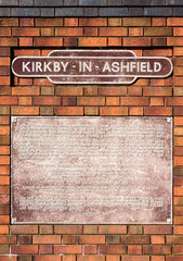 Plaque, Kirkby In Ashfield railway station