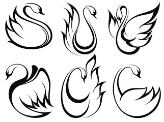 Swan symbol set © ksysha