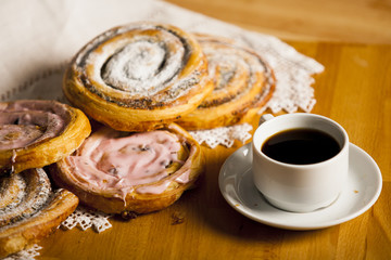 Homemade pastries and coffee.