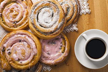 Homemade pastries and coffee.