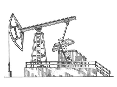 oil rocking vector logo design template. petroleum or industry