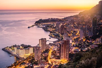 Foto op Canvas Avondmening van Montecarlo, Monaco, Cote d& 39 Azur, Europa © grutfrut