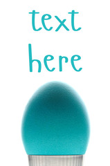 easter color eggs on white with place for sample text