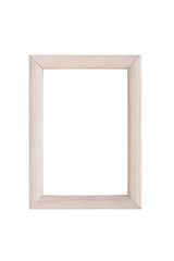 simple wooden picture frame, isolated on white