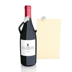 wine bottle showing wine list