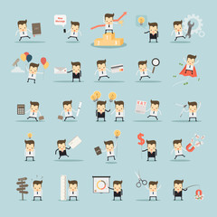 set of businessman activities