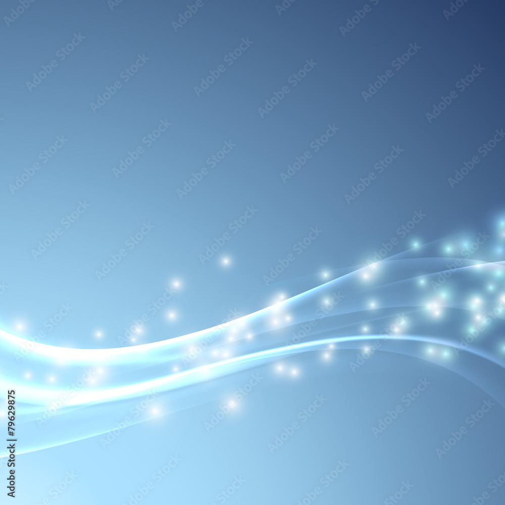 Wall mural abstract speed swoosh smooth sparkling futuristic wave backgroun