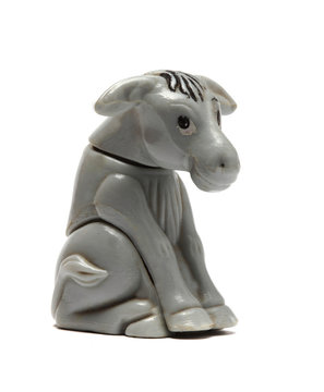 old donkey figurine isolated on white