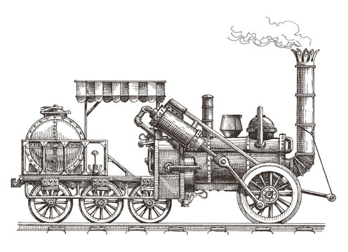 train vector logo design template. steam locomotive or transport