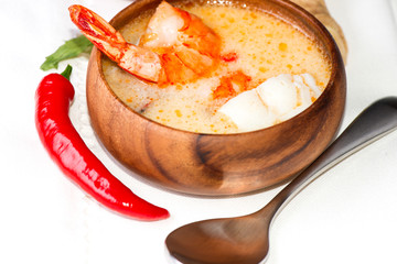 Shrimp and fish soup Thai traditional food