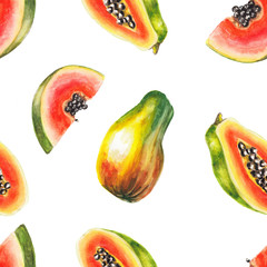 watercolor papaya pattern
