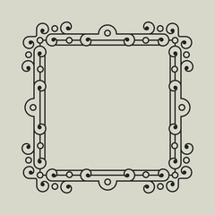 Geometric Vector Frame in Etno Floral minimal style.