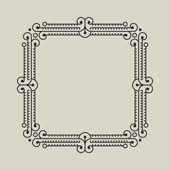 Geometric Vector Frame in Etno Floral minimal style.
