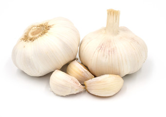 Garlics isolated on white
